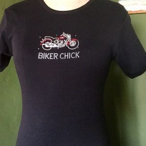 Biker Chick T-Shirt with Swarovski Crystals